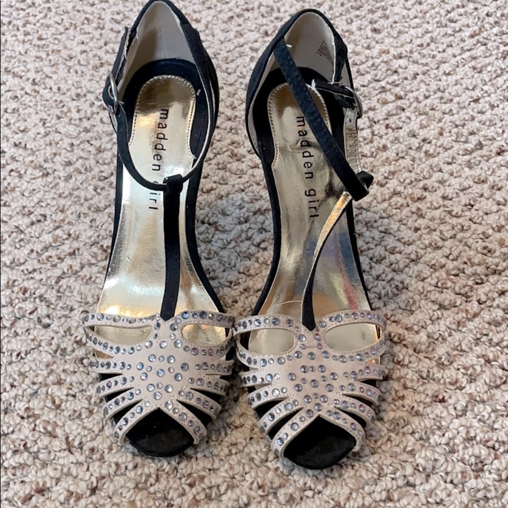Madden Girl Rhinestone High Heels - Size 6